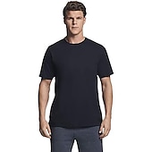 baratos Camisetas masculinas casuais-Homens Camiseta Camisas antiumidade Manga Curta Decote Redondo Todas as Estações Tecido Básico Casual Royal blue 1 Preto Branco Top Tee para Homens
