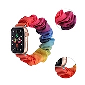 お買い得  Apple Watch Bands-時計バンド のために Apple Watch 38mm 40mm 41mm 42mm 44mm 45mm 49mm iwatch Series Ultra 8 7 6 SE 5 4 3 2 1 生地 置換 ストラップ 女性 弾性ある 伸縮性 シュシュバンド リストバンド