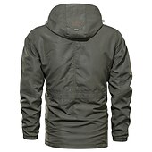 cheap Men&#039;s Jackets &amp; Coats-Men&#039;s Winter Coat Winter Jacket Jacket Hoodied Jacket Sports Outdoor Hiking Windproof Warm Print Zipper Fall Winter Solid Colored Sporty Turndown Regular Army Green Red Blue Khaki Jacket
