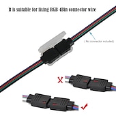 cheap LED Accessories-LED Light Strip Connector Waterproof Fixing Clip 4 Pin RGB Needle Male Type Waterproof Box Light Bar Accessory Box is Suitable for Fixing RGB 4Bin Connector Line