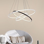 cheap Circle Design-3-Light 80/60/40/20 cm LED Pendant Light Metal Acrylic Ring Circle Design Dimmable Painted Finishes Modern 90W/113W 3-Rings 4-Rings ONLY DIMMABLE WITH REMOTE CONTROL