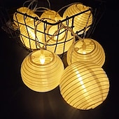 cheap Solar String Lights-Solar LED Lantern String Lights – Waterproof Outdoor String Fairy Lights 1.5M to 3M, Christmas Window Decoration Warm White Bulbs for Outdoor Garden, Party, and Patio Decor