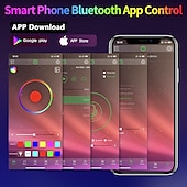 billiga WiFi och musikkontroll-led smart strip lampor 20m rgb musik sync 12v vattentät led strip 2835 smd färgskiftande led ljus med bluetooth controller adapter för sovrum hem tv bakgrundsbelysning DIY decor