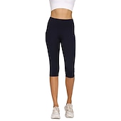 abordables Leggings et collants de yoga-Femmes Pantalon de yoga Poches Latérales Lifting des fesses Contrôle du ventre Taille haute Pilates Entraînement en salle Course Collants Leggings Capri Bas Imprimé Noir + Rose + Vert Noir Blanche