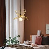 cheap Island Lights-LED Pendant Light Bedside Light Black Gold 45 cm Retro Pendant Light Metal Vintage Style Iron Hat Painted Bedroom Dining Room Living Room Lights DIY Lights
