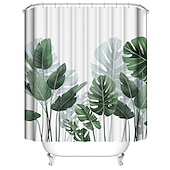 billige Dusjforheng-Dusjforheng med kroker 180cm*180cm(70&quot;*70&quot;) Egnet å skille mellom våt og tørr sone i badet Vanntett Oljeavstøtende Blomster Botanisk Landskap