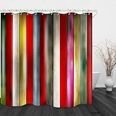 economico Tende doccia-Tenda da doccia con ganci per bagno 180cm*180cm (70&quot;*70&quot;) decorazione bagno in stile rustico fattoria porta vintage poliestere impermeabile set di 12 ganci in plastica