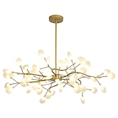economico Lampadari-ha condotto la luce del pendente 27 36 45 54 teste lampadario firefly ha condotto l&#039;illuminazione a sospensione lampada a soffitto postmoderna lampada a sospensione ramo in oro rosa lampadario a led