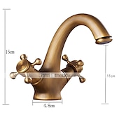 economico Classici-rubinetto del lavandino del bagno - centrotavola classico in ottone anticato due maniglie rubinetteria monoforo