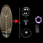 ieftine Lumini decorative-lumini led baloane decor balon folie transparenta lumina pentru petrecere ziua de nastere nunta decor de craciun decor pentru casa stand coloana cu baza