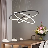 cheap Circle Design-3-Light 80/60/40/20 cm LED Pendant Light Metal Acrylic Ring Circle Design Dimmable Painted Finishes Modern 90W/113W 3-Rings 4-Rings ONLY DIMMABLE WITH REMOTE CONTROL