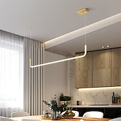 billige Øylys-90/120 cm led pendel enkelt design moderne nordisk svart gull lysekrone aluminium stilig øy lys malt finish kunstnerisk 110-120v 220-240v