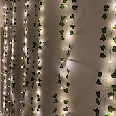 olcso USB-tápellátás-12db led lámpafüzér, 2,3 m-es levélfüzér karácsonyi esküvőre &amp;amp; party dekoráció