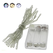 cheap Battery String Lights-Elegant Wedding Reception Party LED String Lights LED Fairy Lights Christmas Wedding Bedroom Decoration Warm White Multi Color 1.5m 3m 10m AA Batteries Powered