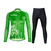 economico Set di abbigliamento da donna-Per donna Manica lunga Maglia con pantaloni da ciclismo Gonna da ciclismo Estate Licra Poliestere Verde Nero Viola Divertente Bicicletta Completo tuta Pad 3D Traspirante Resistente ai raggi UV