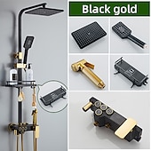 cheap Shower Faucets-Shower Faucet / Shower System / Rainfall Shower Head System Set - Handshower Included LED Rainfall Shower Contemporary Electroplated / Painted Finishes Mount Outside Ceramic Valve Bath Shower Mixer