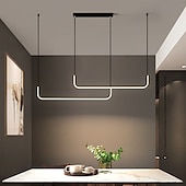 billige Øylys-90/120 cm led pendel enkelt design moderne nordisk svart gull lysekrone aluminium stilig øy lys malt finish kunstnerisk 110-120v 220-240v