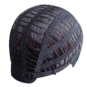 preiswerte Herrenperücken-schwarze perücken für männer perücke kurze schwarze männliche gerade synthetische perücke für männer haarfleece realistische natürliche schwarze toupet-perücken