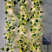 economico Striscie luci ad energia solare-luce solare esterna della stringa luci solari della stringa principale 8 modalità luce esterna impermeabile fata foglia 2m 20leds bianco caldo natale festa di capodanno decorazione della casa del