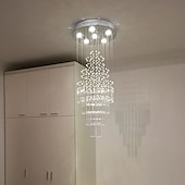 tanie Żyrandole-Schody kryształowy żyrandol oświetlenie sufitowe nowoczesne luksusowe oświetlenie lampy wewnętrzne luksusowa willa światło światło na poddaszu dom hotel restauracja jadalnia salon lampa dekoracyjna