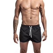 cheap Men&#039;s Swimming Shorts-Men&#039;s Board Shorts Swim Shorts Swim Trunks Elastic Waist Solid Color Quick Dry Short Daily Gym Bathing Chic &amp; Modern Casual / Sporty Black White Micro-elastic
