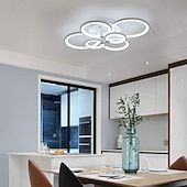 cheap Dimmable Ceiling Lights-60/80/95 cm Chandelier Dimmable Ceiling Light LED Geometric Shapes Flush Mount Lights Metal Layered Modern Style Linear Painted Finishes 110-120V 220-240V