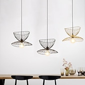 cheap Island Lights-LED Pendant Light Bedside Light Black Gold 45 cm Retro Pendant Light Metal Vintage Style Iron Hat Painted Bedroom Dining Room Living Room Lights DIY Lights