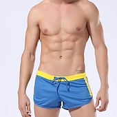 billiga badbyxor och surfshorts-Herr Boardshorts Badshorts Elastisk midja Lappverk Snabb tork Kort Dagligen Gym Badning Elegant och modernt Ledig / Sportig Svart Blå Microelastisk