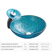 economico Lavabi da appoggio-lavandino del bagno / rubinetto del bagno / lavabo per lavabo con anello di montaggio del bagno - lavello rotondo in vetro temperato