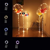 ieftine Lumini decorative-lumini led baloane decor balon folie transparenta lumina pentru petrecere ziua de nastere nunta decor de craciun decor pentru casa stand coloana cu baza