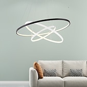 cheap Circle Design-3-Light 80/60/40/20 cm LED Pendant Light Metal Acrylic Ring Circle Design Dimmable Painted Finishes Modern 90W/113W 3-Rings 4-Rings ONLY DIMMABLE WITH REMOTE CONTROL