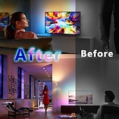 economico Controllo a distanza-luci di striscia a led rgb 5m 10m 15m 20m luci a led cambio colore flessibile smd con telecomando ir e adattatore 100-240v per casa camera da letto cucina tv luci posteriori decorazioni fai da te dc12v