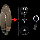 ieftine Lumini decorative-lumini led baloane decor balon folie transparenta lumina pentru petrecere ziua de nastere nunta decor de craciun decor pentru casa stand coloana cu baza