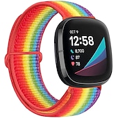 baratos Pulseiras de relógio Fitbit-1 pcs Pulseira de Smartwatch para Fitbit Versa 3 / Sense Náilon Relógio inteligente Alça Ajustável Elástico Respirável Pulseira Esportiva Substituição Pulseira