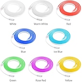 cheap Neon LED Lights-LED Neon Flex Strip Lights 6mm Narrow Neon Light 12V LED Strip Waterproof 5M Cutable DIY Led Neon Light Strip for Indoor Outdoor Home Decoration and DC12V Adapter and Touch Dimmer Switch Kit