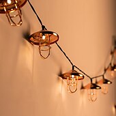 abordables Lumières de cordes solaires-guirlande lumineuse solaire d&#039;extérieur - étanche 3 m&amp;amp;Guirlande lumineuse en fer forgé de 5 m avec télécommande pour Noël, décorations de fêtes de fin d&#039;année