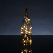 economico Striscie luci ad energia solare-luce solare esterna della stringa ha condotto la luce solare del giardino 2m 20led bottiglia di vino ad energia solare a forma di sughero stringa di filo di rame principale luce esterna festival