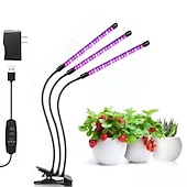 cheap Plant Growing Lights-LED Grow Lights Dimmable Growing Light Fixture 10W 20W 30W with Plug for Desktop Plants Home Office Vegetable Greenhouse 20-40-60-80 LED Beads 1 Set