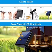 economico strisce luminose impermeabili-luce solare esterna della stringa luci di striscia principale solare impermeabile esterno 5m 16.4ft 150 ha condotto le luci della stringa solare 3m 90 ha condotto per il giardino patio piscina