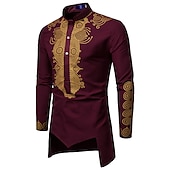 preiswerte afrozentrische Mode-Herren Hemd Moderne afrikanische Outfits Afrikanischer Druck Dashiki Maskerade Erwachsene Hemd Party