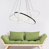 cheap Circle Design-3-Light 80/60/40/20 cm LED Pendant Light Metal Acrylic Ring Circle Design Dimmable Painted Finishes Modern 90W/113W 3-Rings 4-Rings ONLY DIMMABLE WITH REMOTE CONTROL
