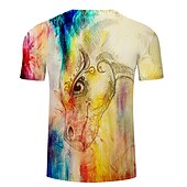 preiswerte T-Shirts mit Tiermuster-Herren Unisex Kuh Grafikdrucke T Shirt T-Shirt Kurzarm T-Shirt 3D-Druck Rundhalsausschnitt Hemd Designer Basic Große Größen Lässig Täglich Ferien Gelb Hellgrün Blau Bekleidung Übergröße S M L XL XXL