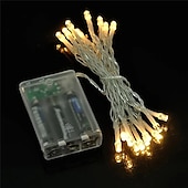 cheap Battery String Lights-Elegant Wedding Reception Party LED String Lights LED Fairy Lights Christmas Wedding Bedroom Decoration Warm White Multi Color 1.5m 3m 10m AA Batteries Powered