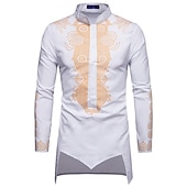 preiswerte afrozentrische Mode-Herren Hemd Moderne afrikanische Outfits Afrikanischer Druck Dashiki Maskerade Erwachsene Hemd Party