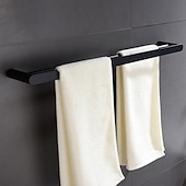 preiswerte Handtuchhalter-Multifunktions-Handtuchhalter neues Design Edelstahl 2-Turmstange Wandmontage für Badezimmer schwarz 1 Stück