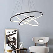 cheap Circle Design-3-Light 80/60/40/20 cm LED Pendant Light Metal Acrylic Ring Circle Design Dimmable Painted Finishes Modern 90W/113W 3-Rings 4-Rings ONLY DIMMABLE WITH REMOTE CONTROL