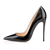 cheap Semi-Formal-Women&#039;s Red Patent Leather High Heel Shoes - Pointed-Toe Stiletto Pumps for Prom, Parties, Weddings, and Formal Events