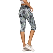 abordables Leggings et collants de yoga-Femmes Pantalon de yoga Poches Latérales Lifting des fesses Contrôle du ventre Taille haute Pilates Entraînement en salle Course Collants Leggings Capri Bas Imprimé Noir + Rose + Vert Noir Blanche