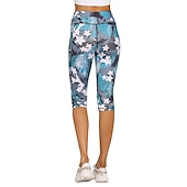 abordables Leggings et collants de yoga-Femmes Pantalon de yoga Poches Latérales Lifting des fesses Contrôle du ventre Taille haute Pilates Entraînement en salle Course Collants Leggings Capri Bas Imprimé Noir + Rose + Vert Noir Blanche