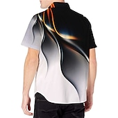 billige Geometrisk mønster-Herre Geometrisk mønster Skjorte Skjorte med knapper Kortermet Mote Gatemote Designer utendørs Avslappet Daglig Vår sommer Krage Aftæpning 3D-utskrift Knapp ned Svart Blå Lilla Grønn Grå
